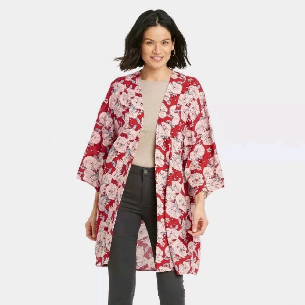 NWT Knox Rose Floral Kimono Cardigan  XS/S - Picture 2 of 8
